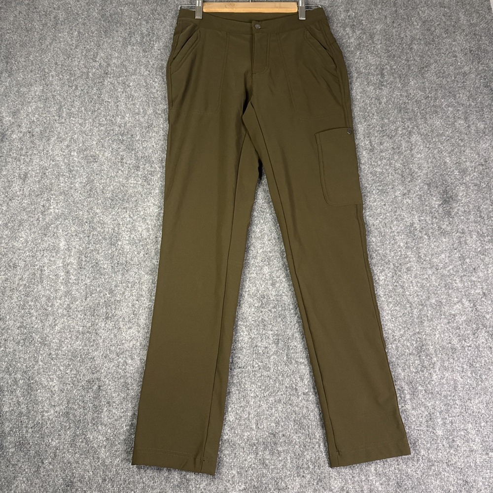 Columbia Womens Arden Point Fleece Lined Pants 4R Olive Green Cargo Omni Shield